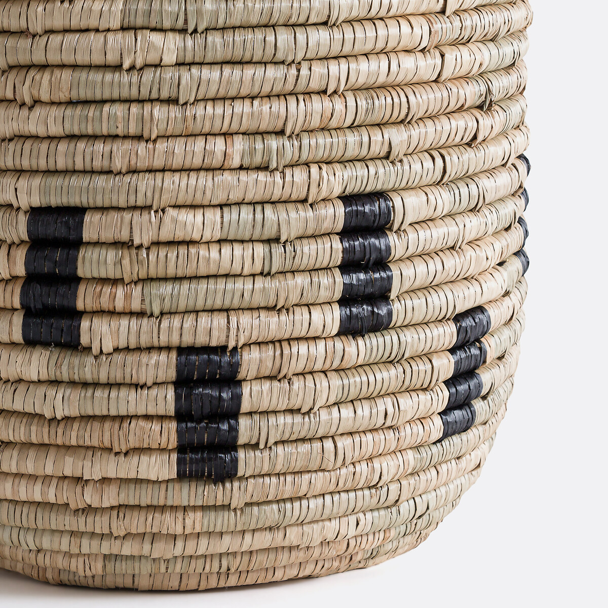 Aquila 45cm Diameter Woven Herbarium Basket with Lid natural/black, LA REDOUTE INTERIEURS