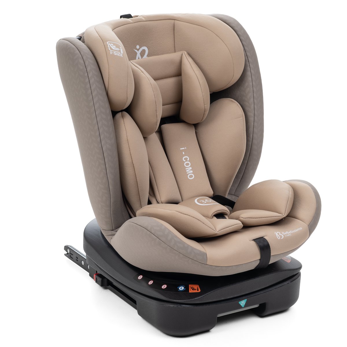 Bebelissimo - Siège auto Isofix - pivontant 360 ° - 40-150 cm - 0-36kg i- COMO beige couleur unique, BEBELISSIMO J'AIME