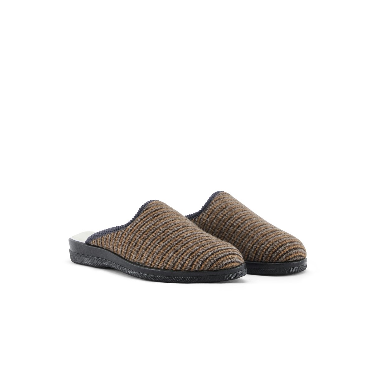 Mules mixtes fourrées pied-de-poule beige, PEDICONFORT