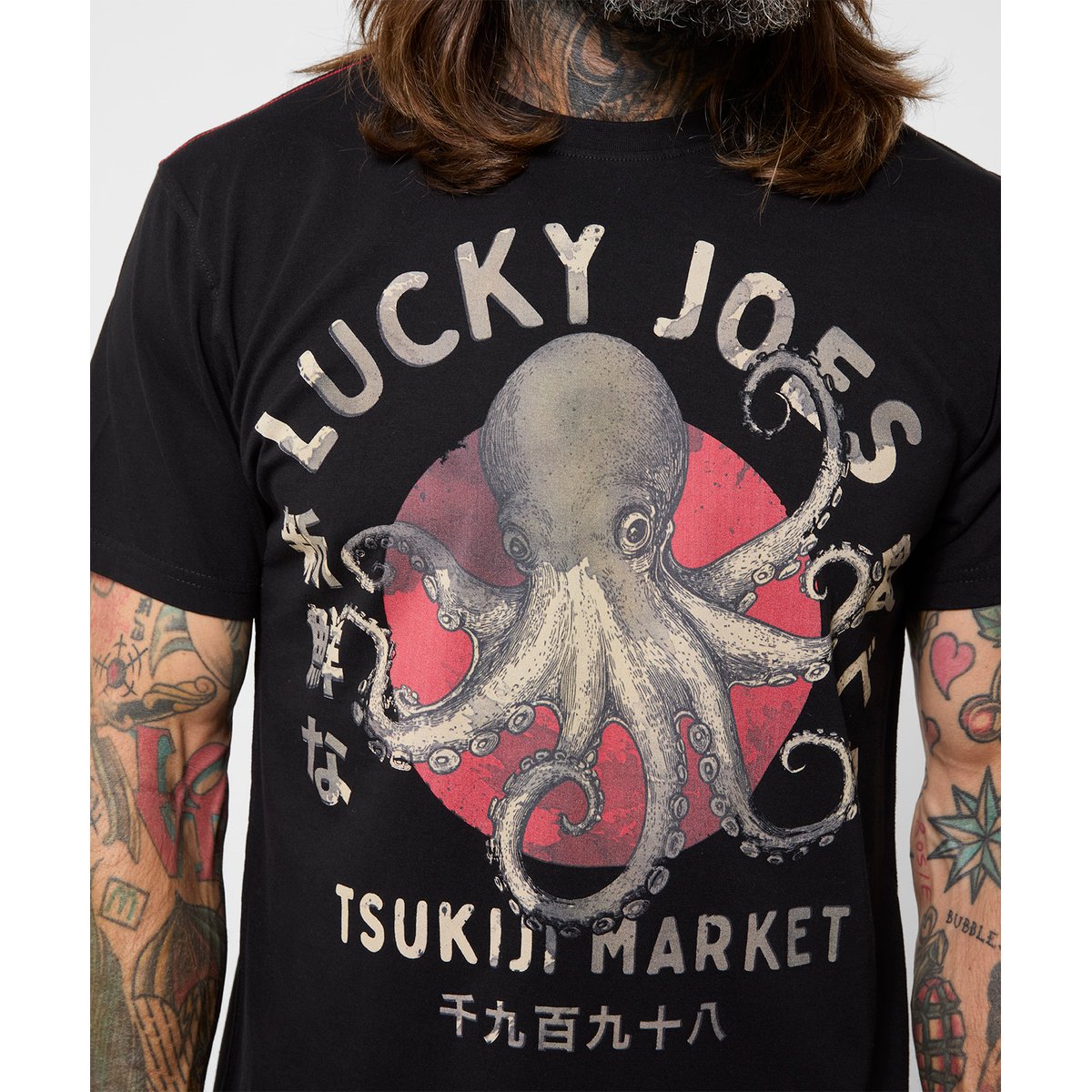 T-Shirt Pieuvre Lucky Joes noir, JOE BROWNS