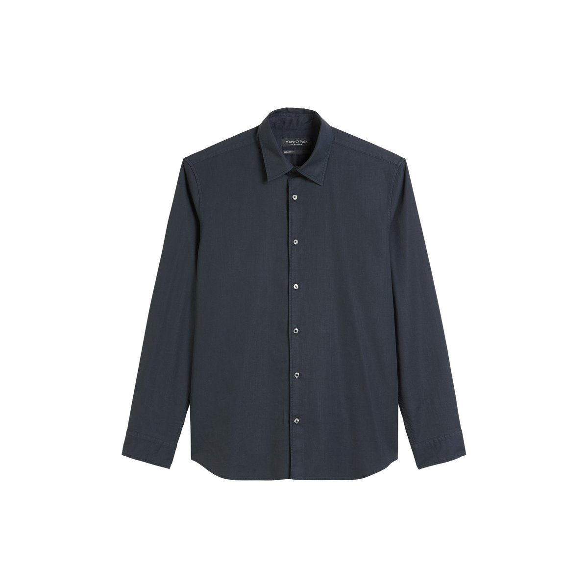 Chemise regular en coton bio et lyocell TENCEL™ bleu foncé, MARC O'POLO