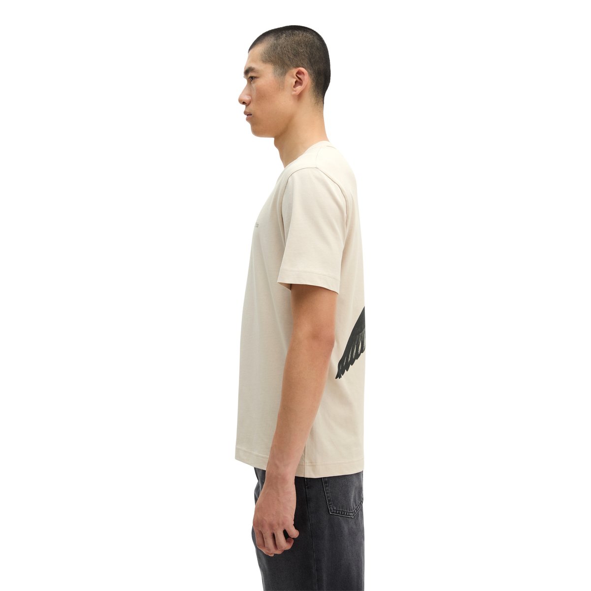 T-shirt regular en coton bio régénéré gris, MARC O'POLO