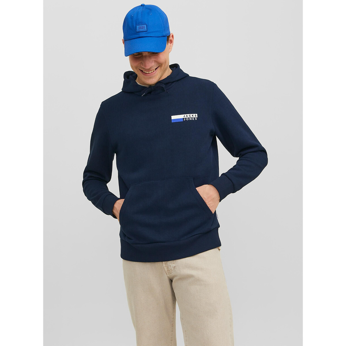 Sweat à capuche jjecorp bleu marine, JACK & JONES