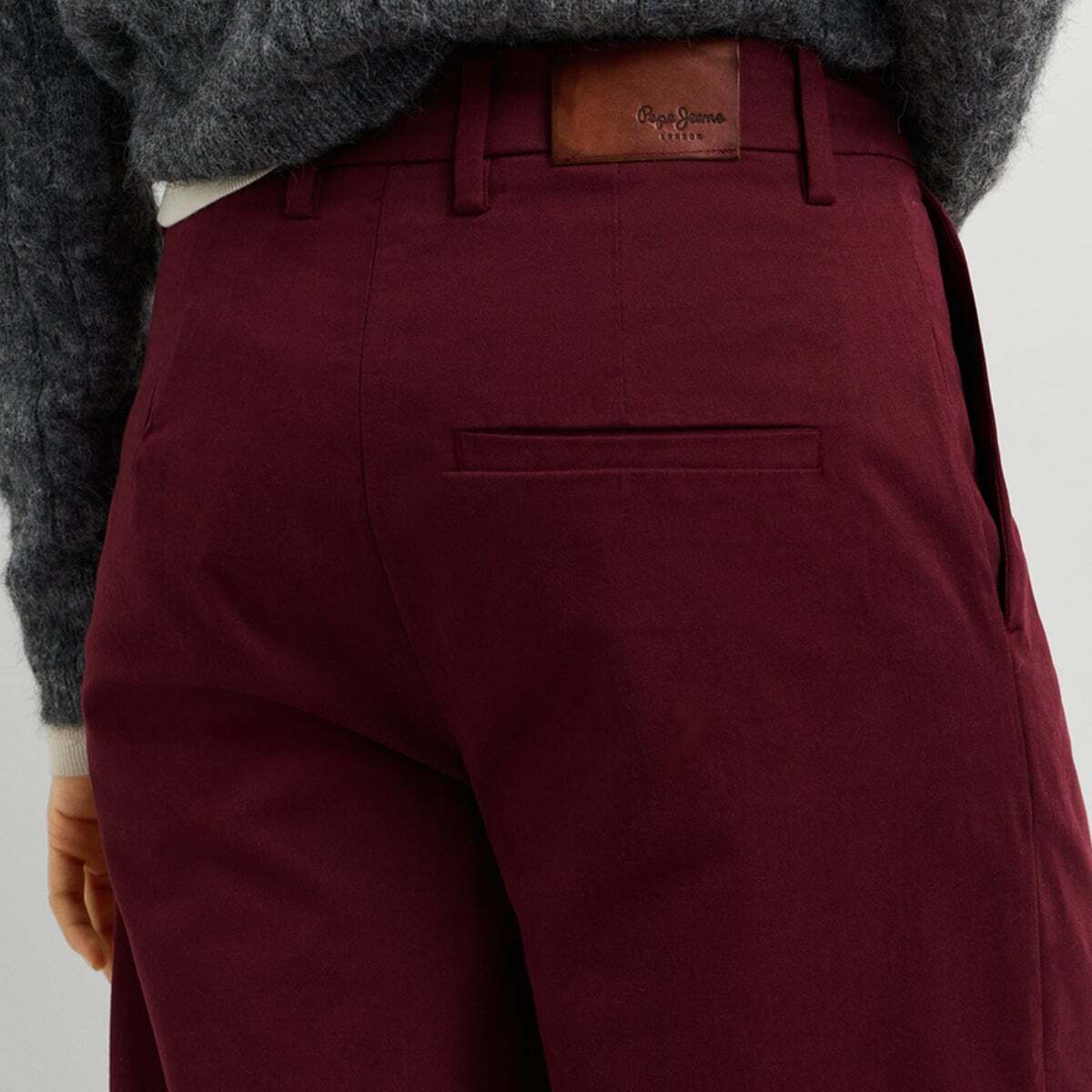 Pantalon Droit Avec Plis rouge bordeaux, PEPE JEANS