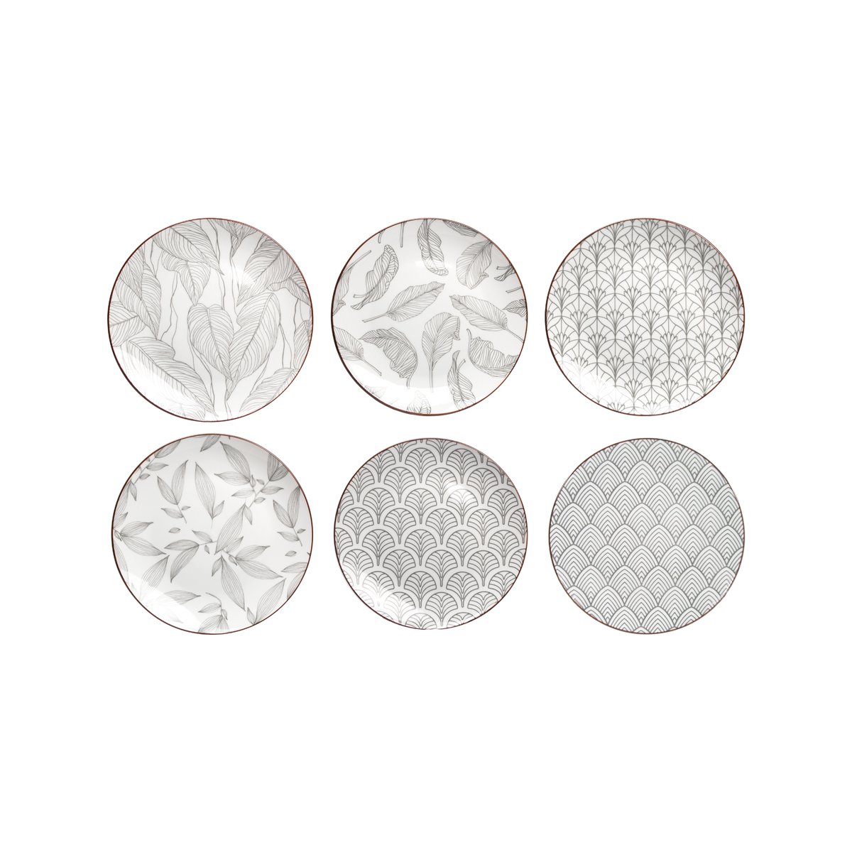 Lot de 6 petites assiettes à dessert, SASEBO beige, ARTIME