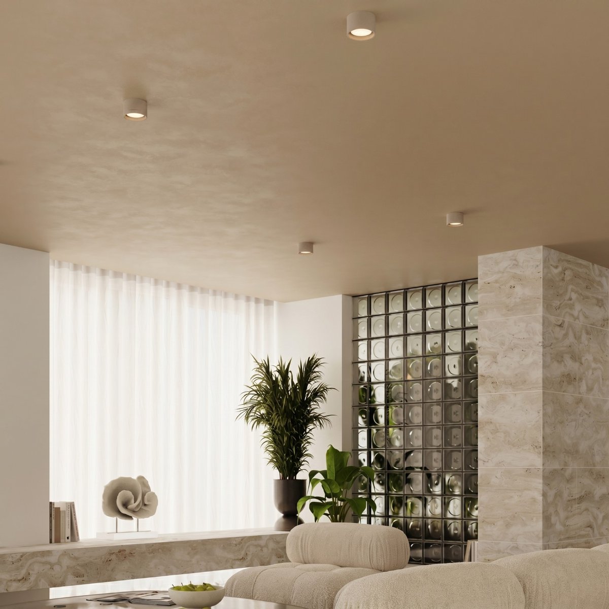 Plafonnier Aluminium Taupe Gx53 3 MODO taupe, EDEN