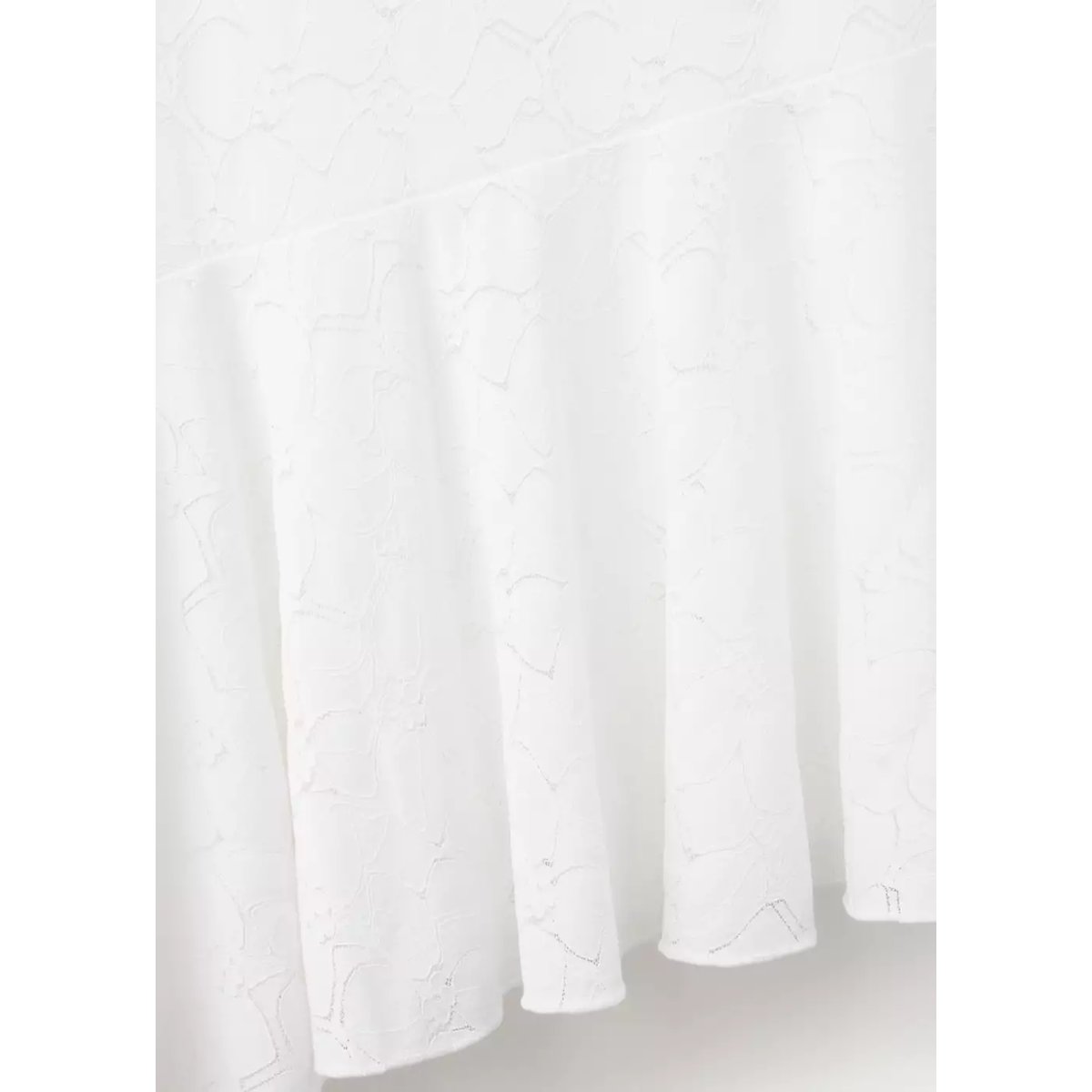 Robe ajourée à volant asymétrique blanc, MANGO