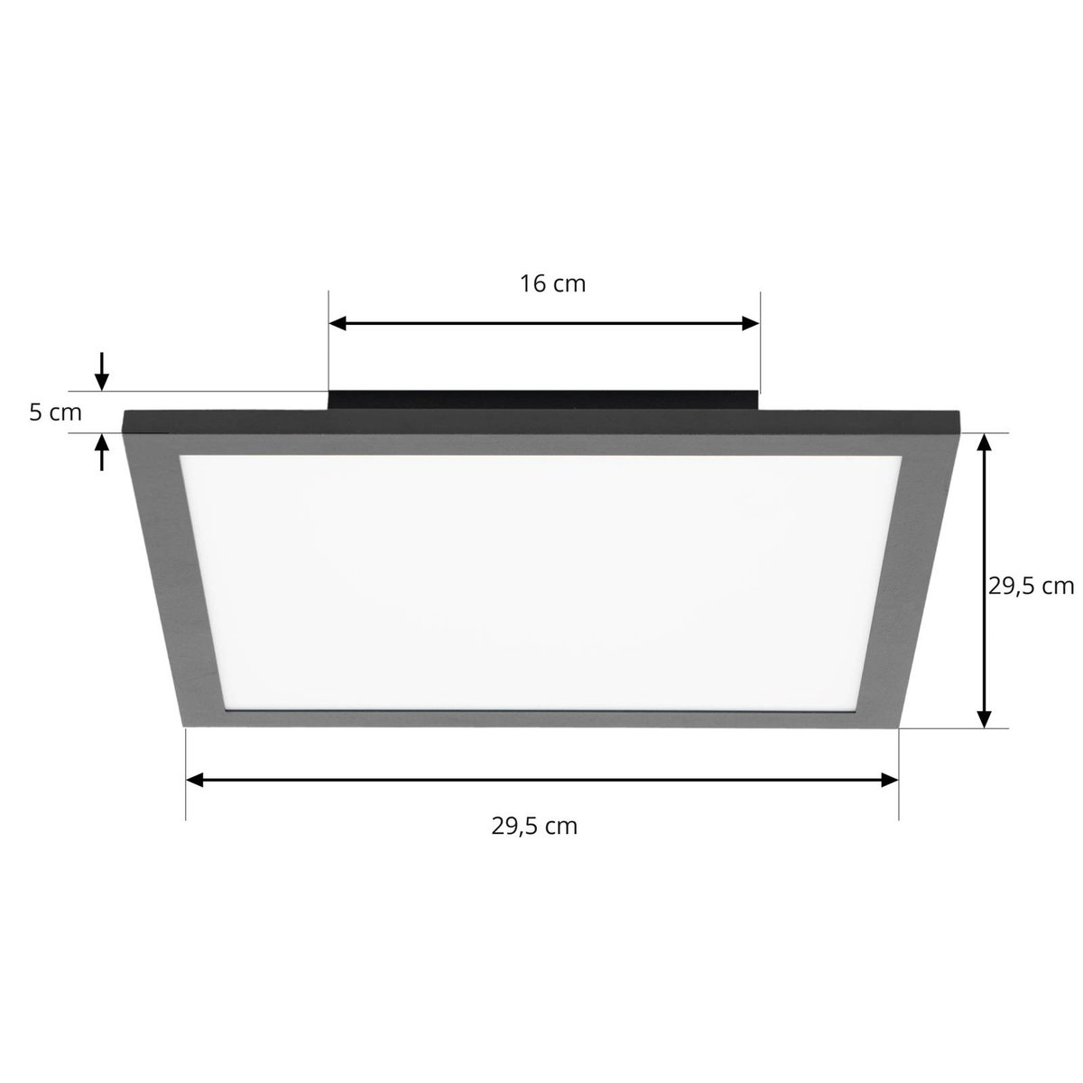 Plafonnier moderneLED, Lamin noir, blanc, LINDBY