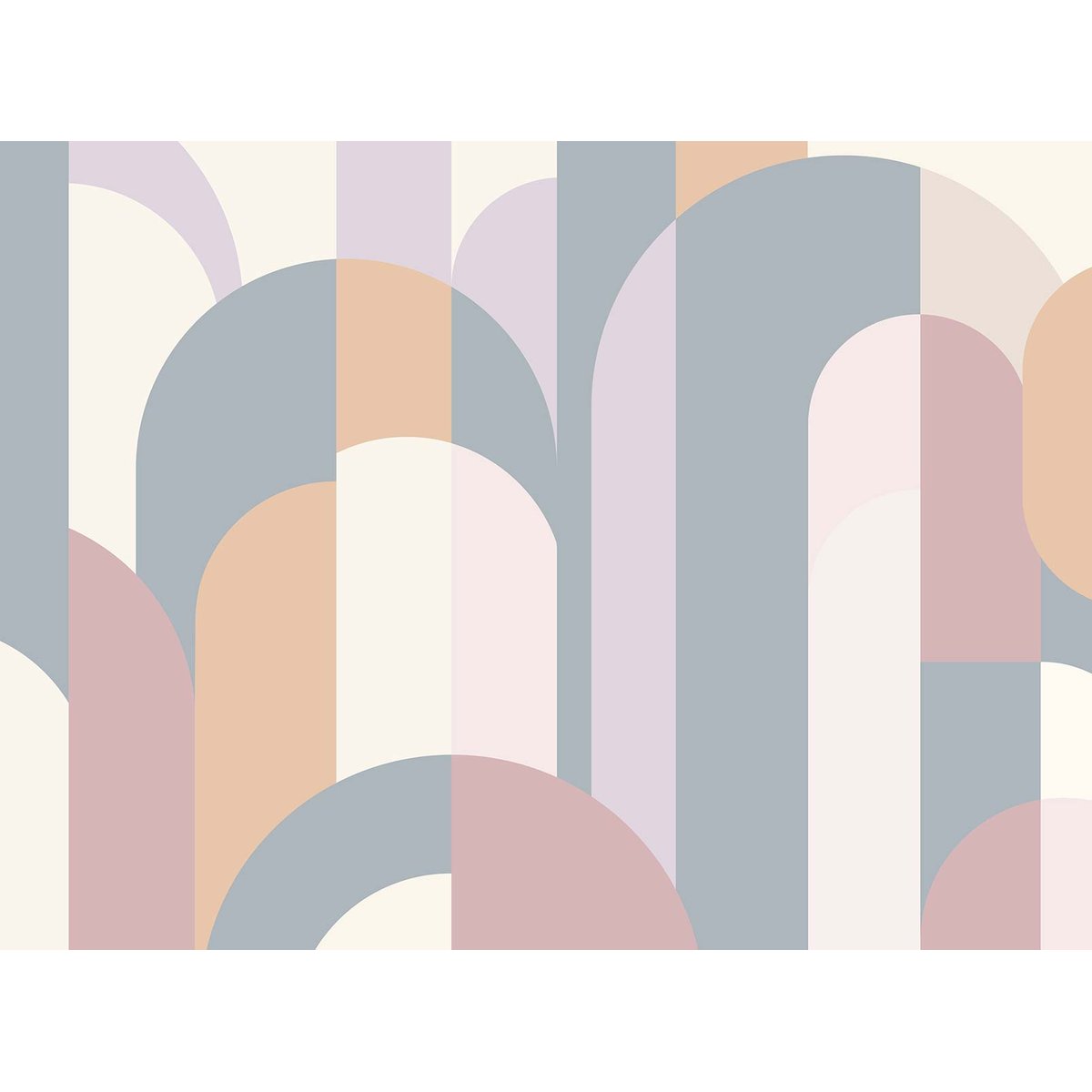 Papier peint panoramique Arcade pastel intissé, HEXOA