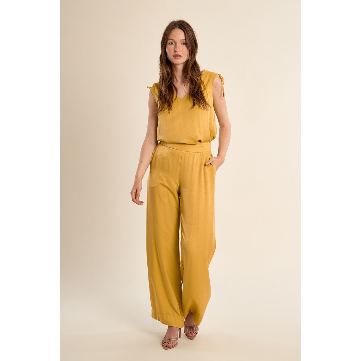 Pantalon droit fluide green anise, MOLLY BRACKEN