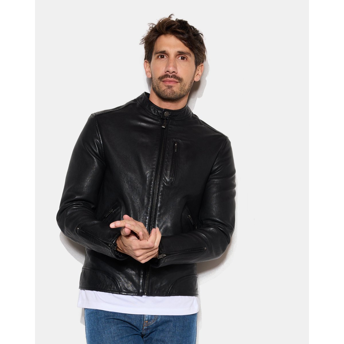 Veste en cuir DUKE noir, CHEVIGNON