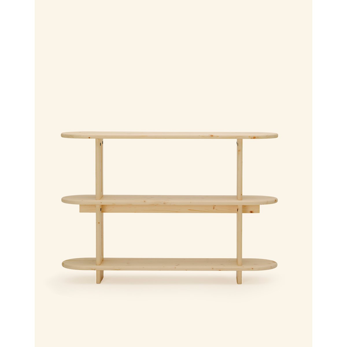 Bibliothèque en sapin marron clair 120 cm - TESA naturel, HANNUN