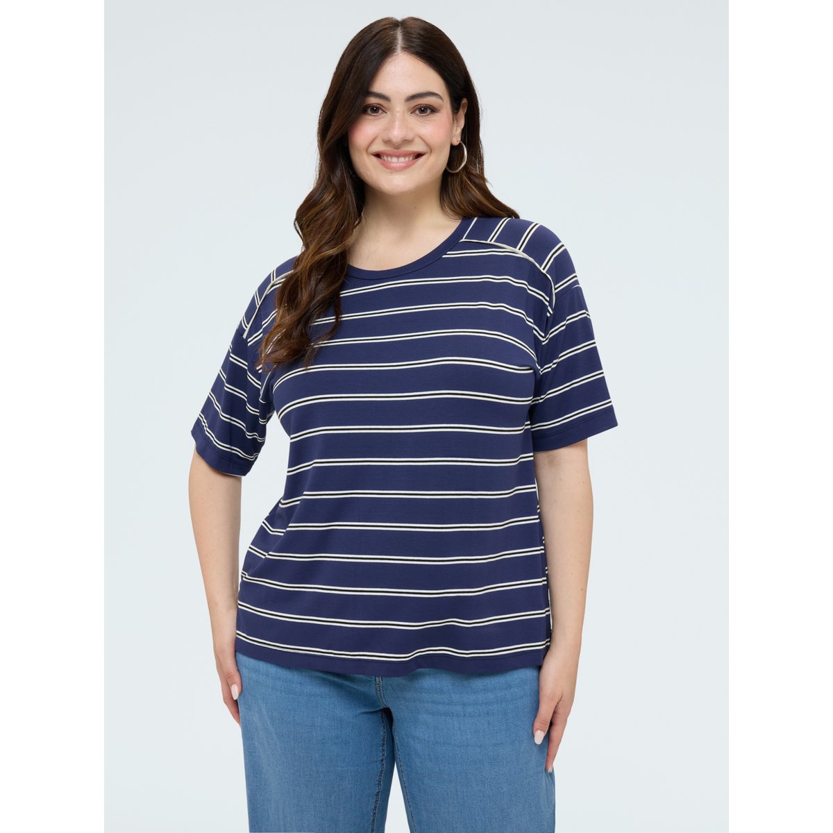 T-shirt à rayures bleu, FIORELLA RUBINO