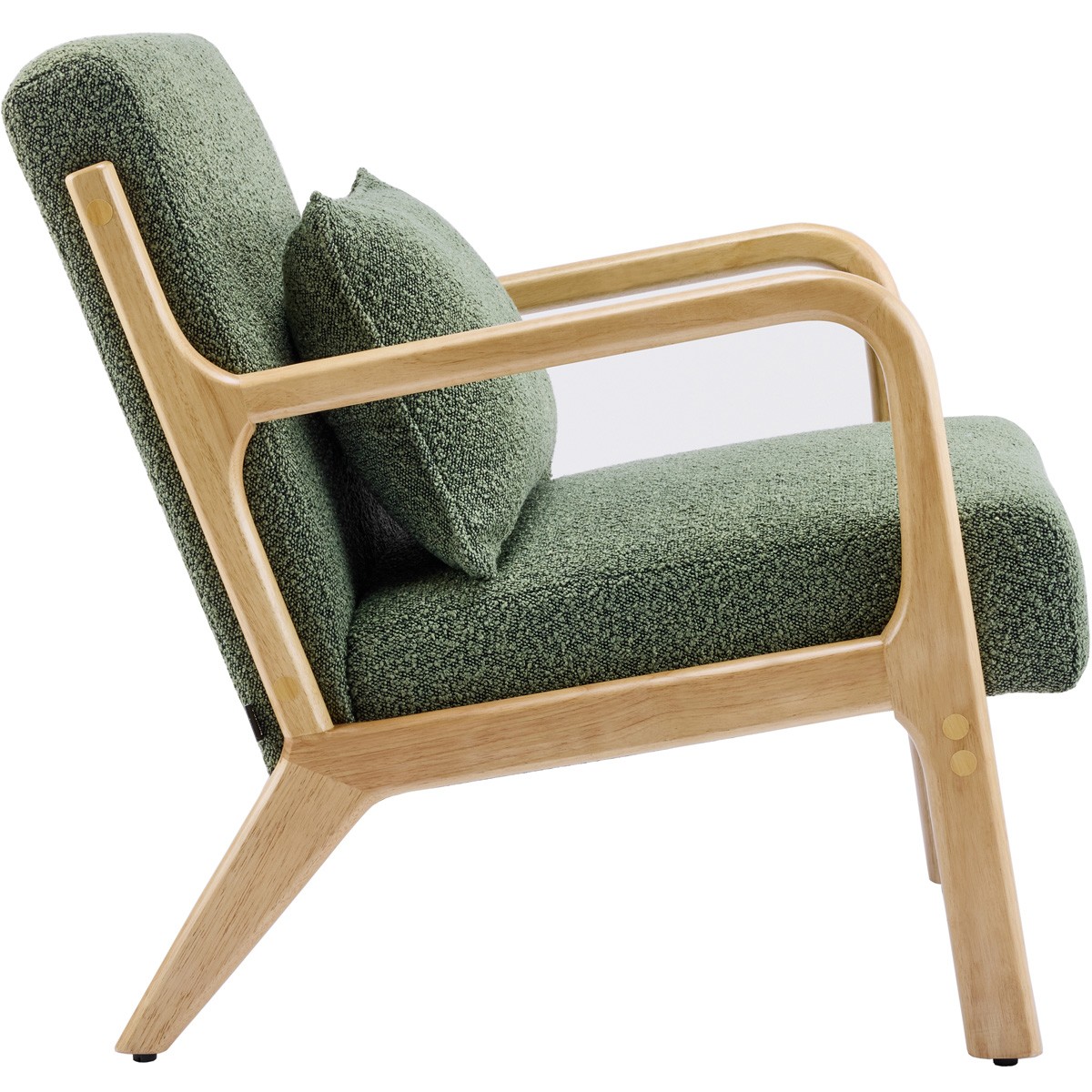 Fauteuil en bois et tissu bouclette - LANNA vert, HOMIFAB
