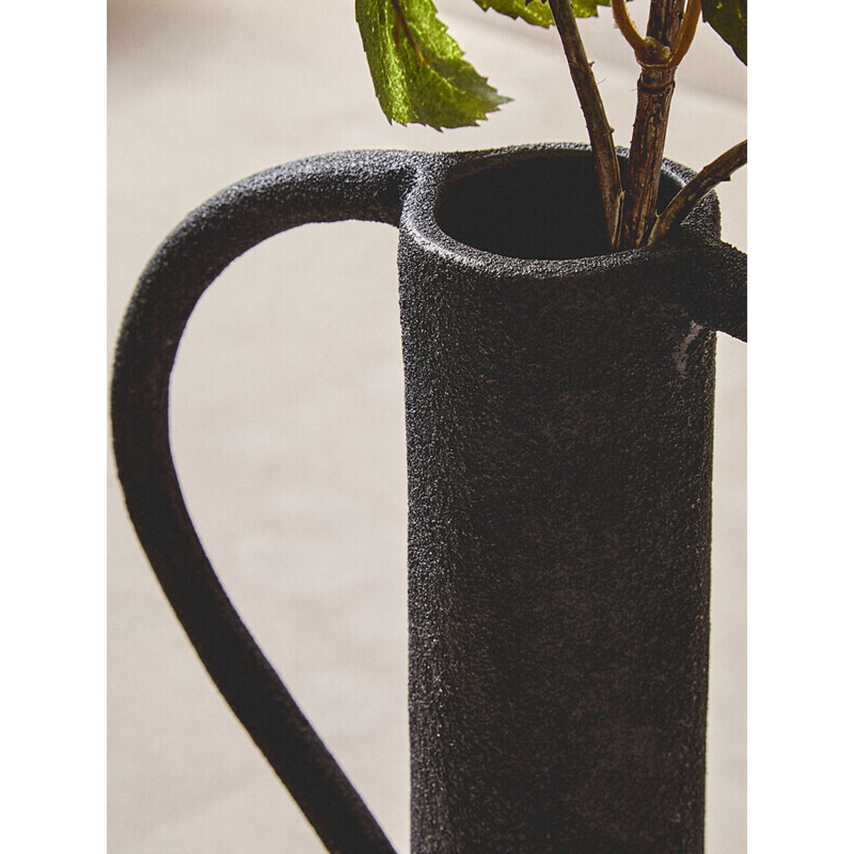 35cm Deriva Large Textured Vase in Black black, FIFTY FIVE SOUTH