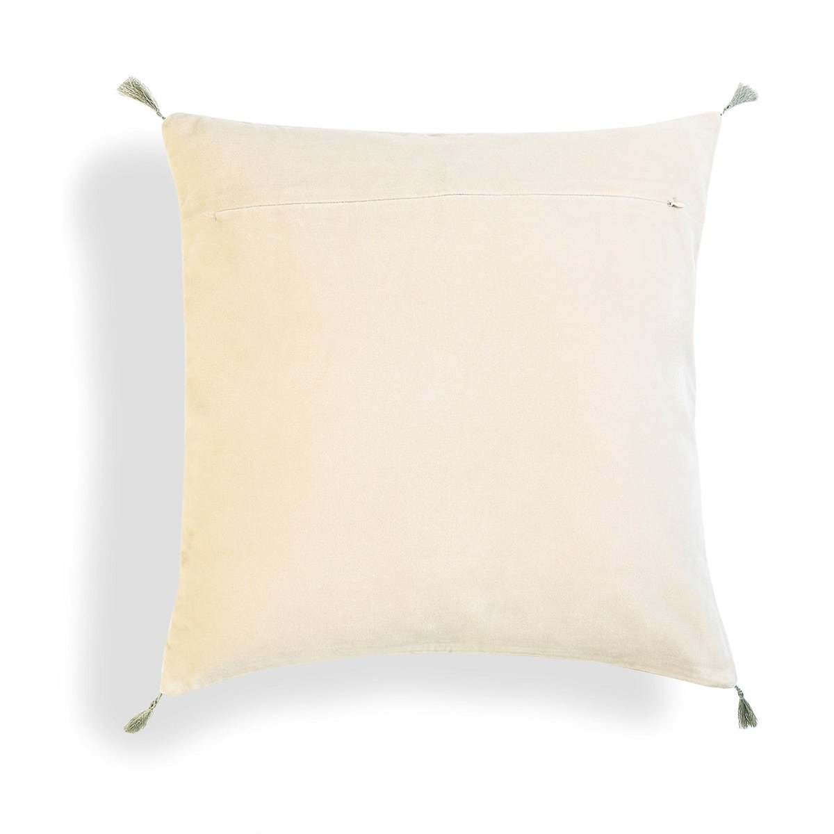 Coussin velours de coton DANUBE craie, FEBRONIE
