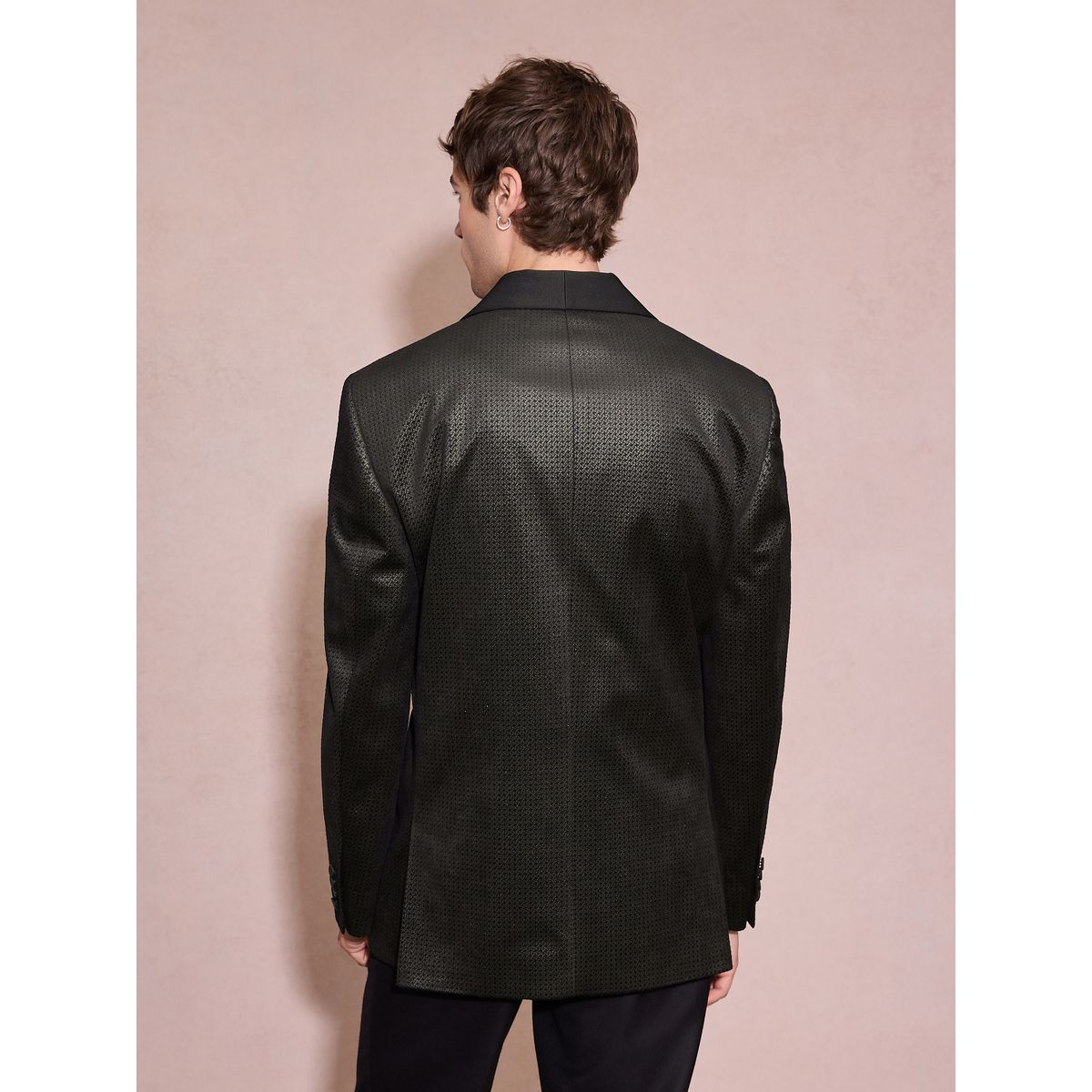 Blazer en velours à motif noir/doré, NEXT