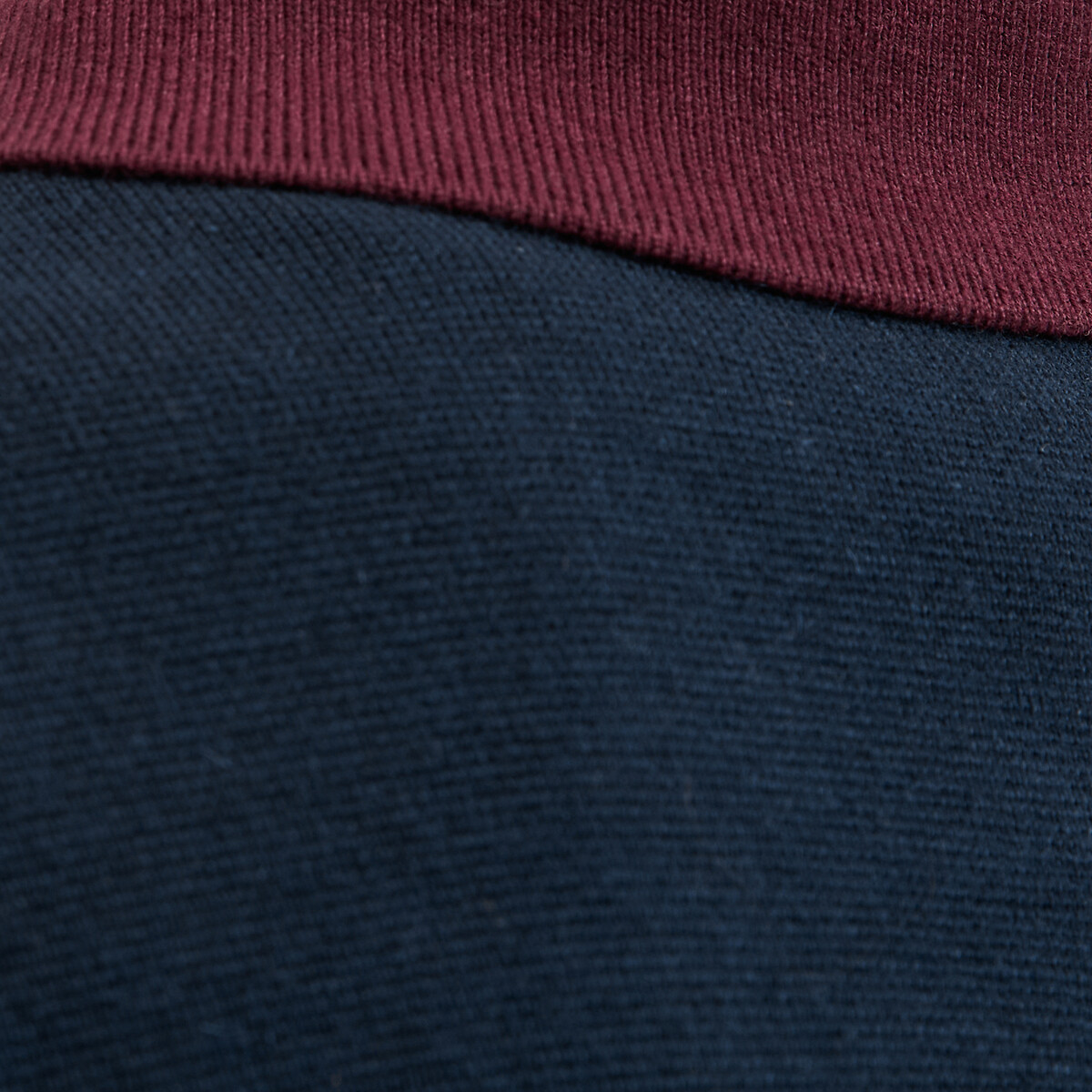 Contrasting Polo Collar Zipped Cardigan navy blue, LA REDOUTE COLLECTIONS