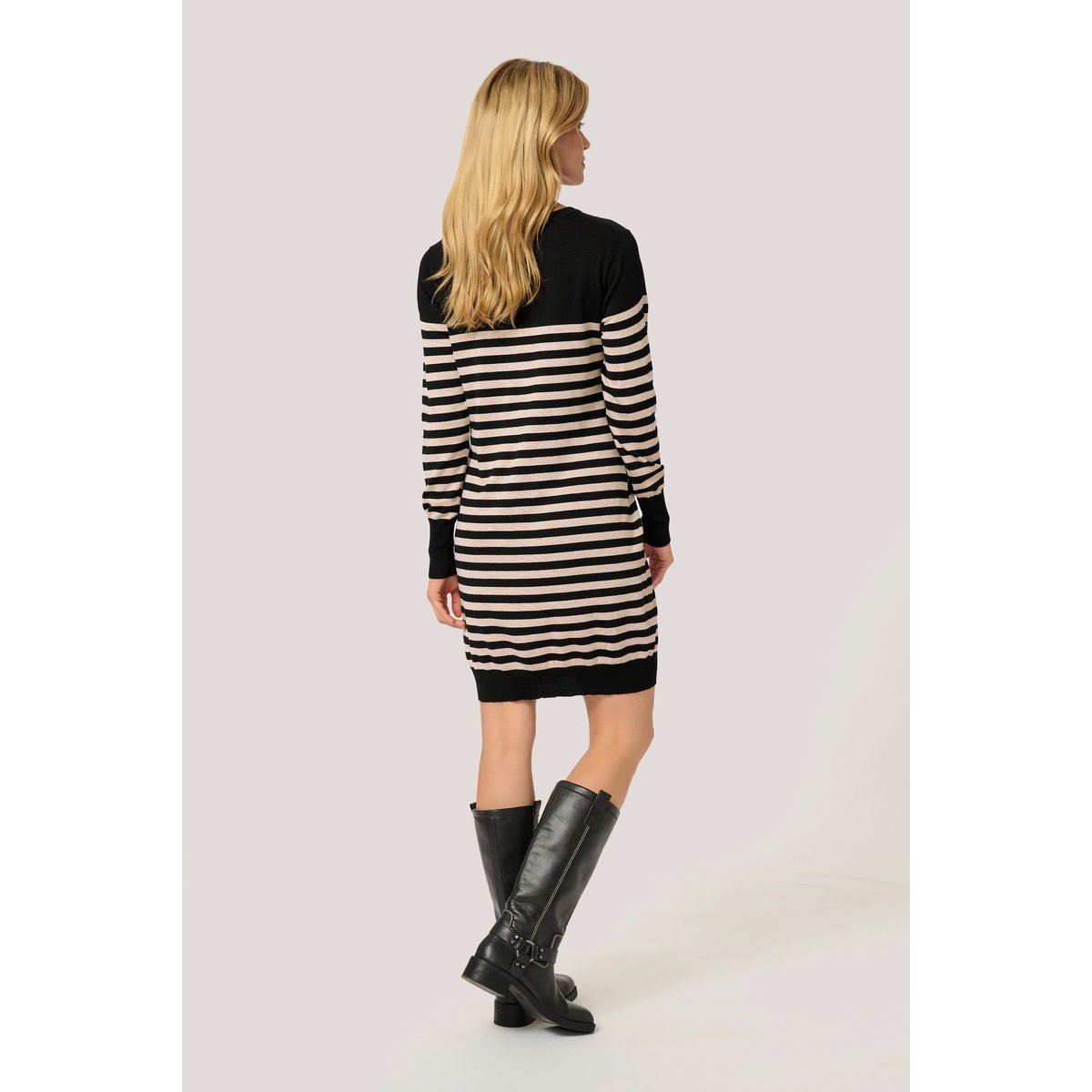 Dress noir black feather gray melange, KAFFE