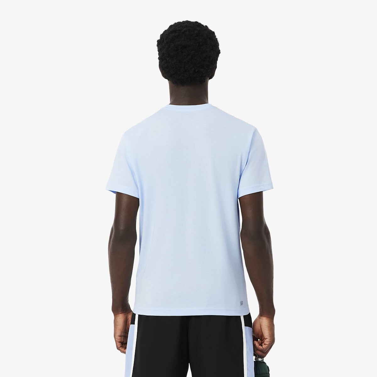 T-shirt manches courtes, col rond bleu clair, LACOSTE
