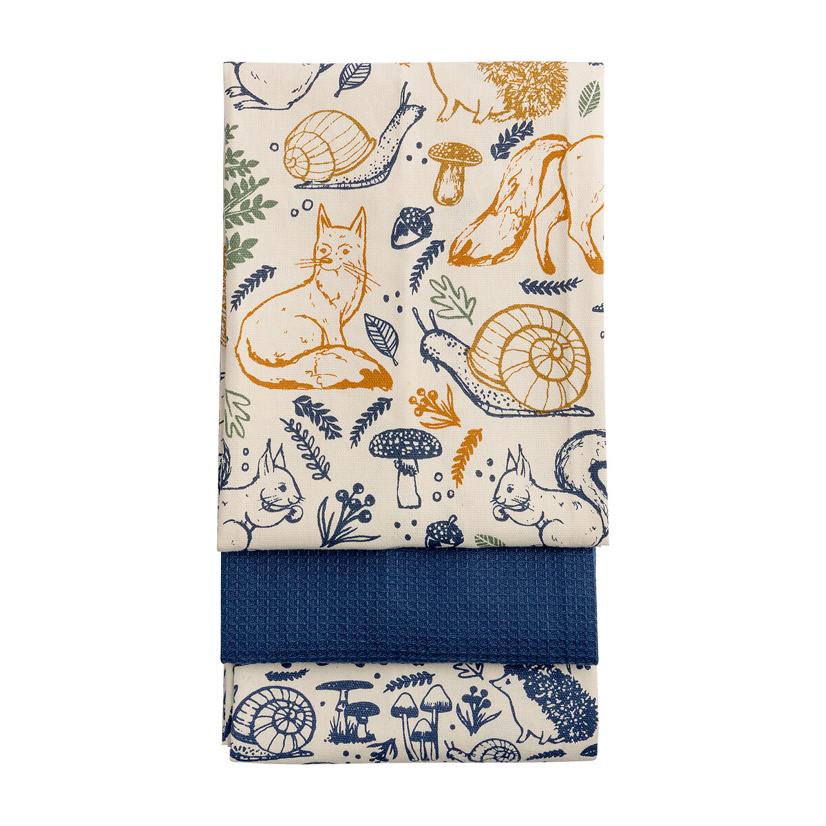 Set of 3 Woodland Tea Towels multi-coloured, PRICE & KENSINGTON