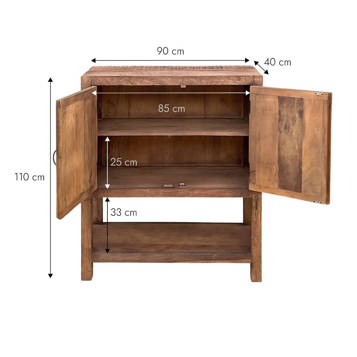 Armoire en bois recyclé MARISOL bois foncé, MADE IN MEUBLES 