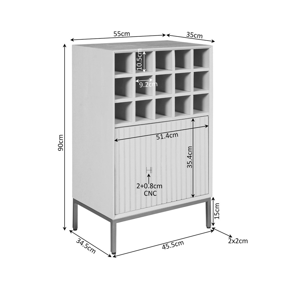 Minibar de salon en bois 1 porte CORTINA bois, PIER IMPORT