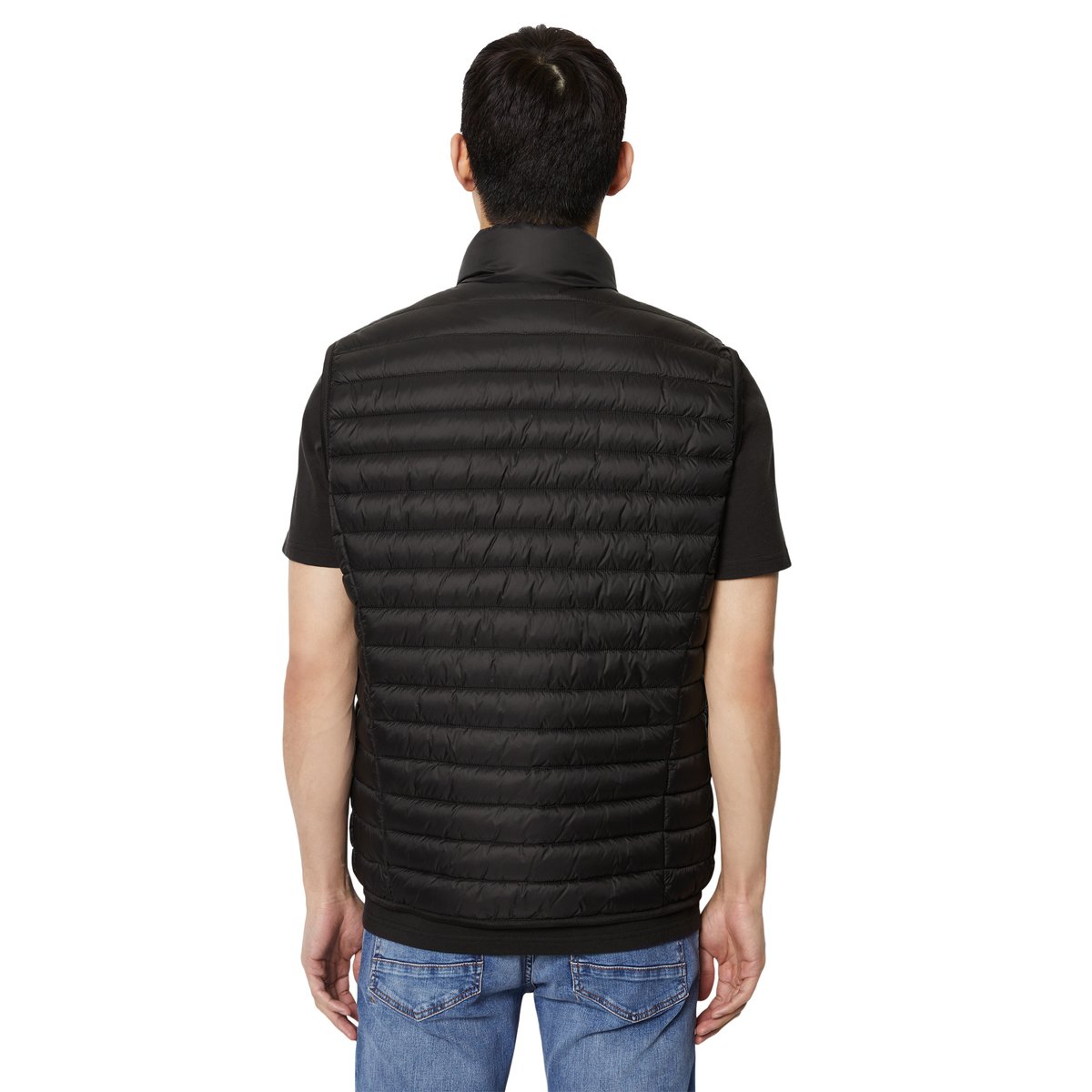 Gilet matelassé regular en matériau recyclé noir, MARC O'POLO