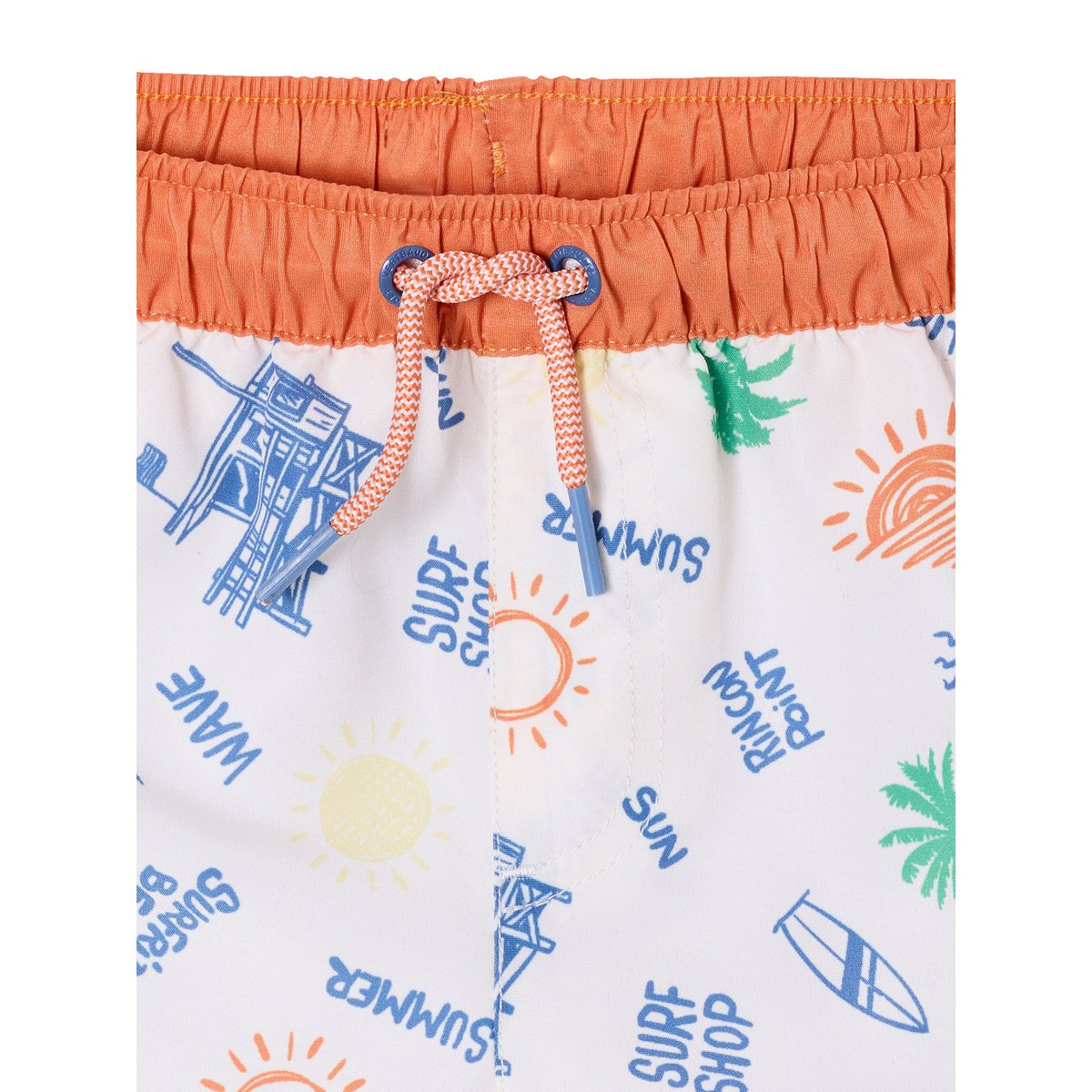 Short de bain surf blanc chiné, VERTBAUDET