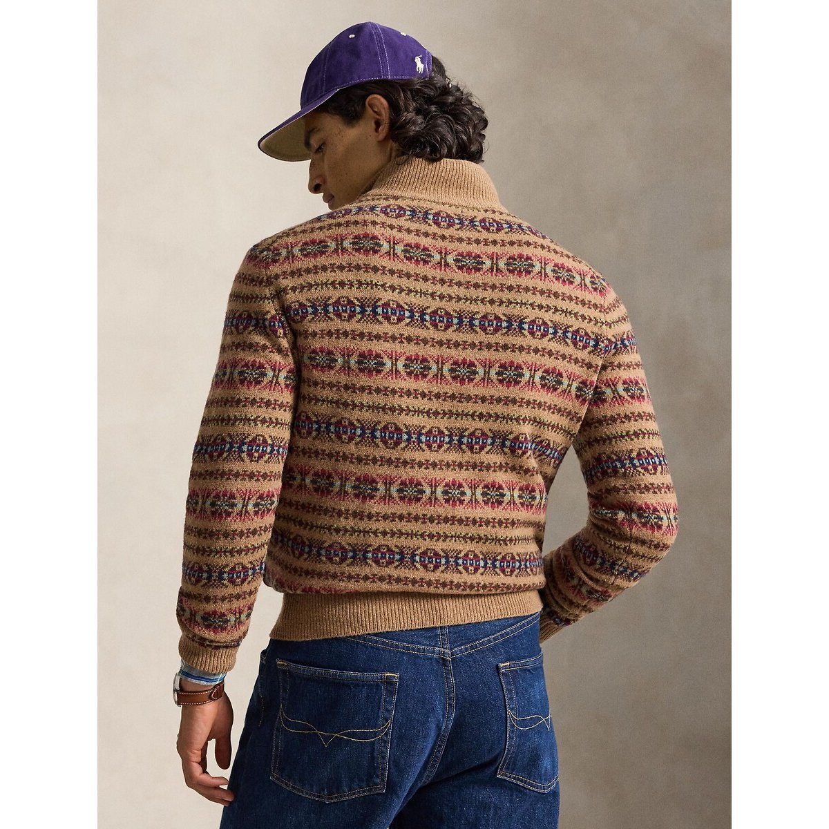 Pull camionneur, en laine marron, POLO RALPH LAUREN