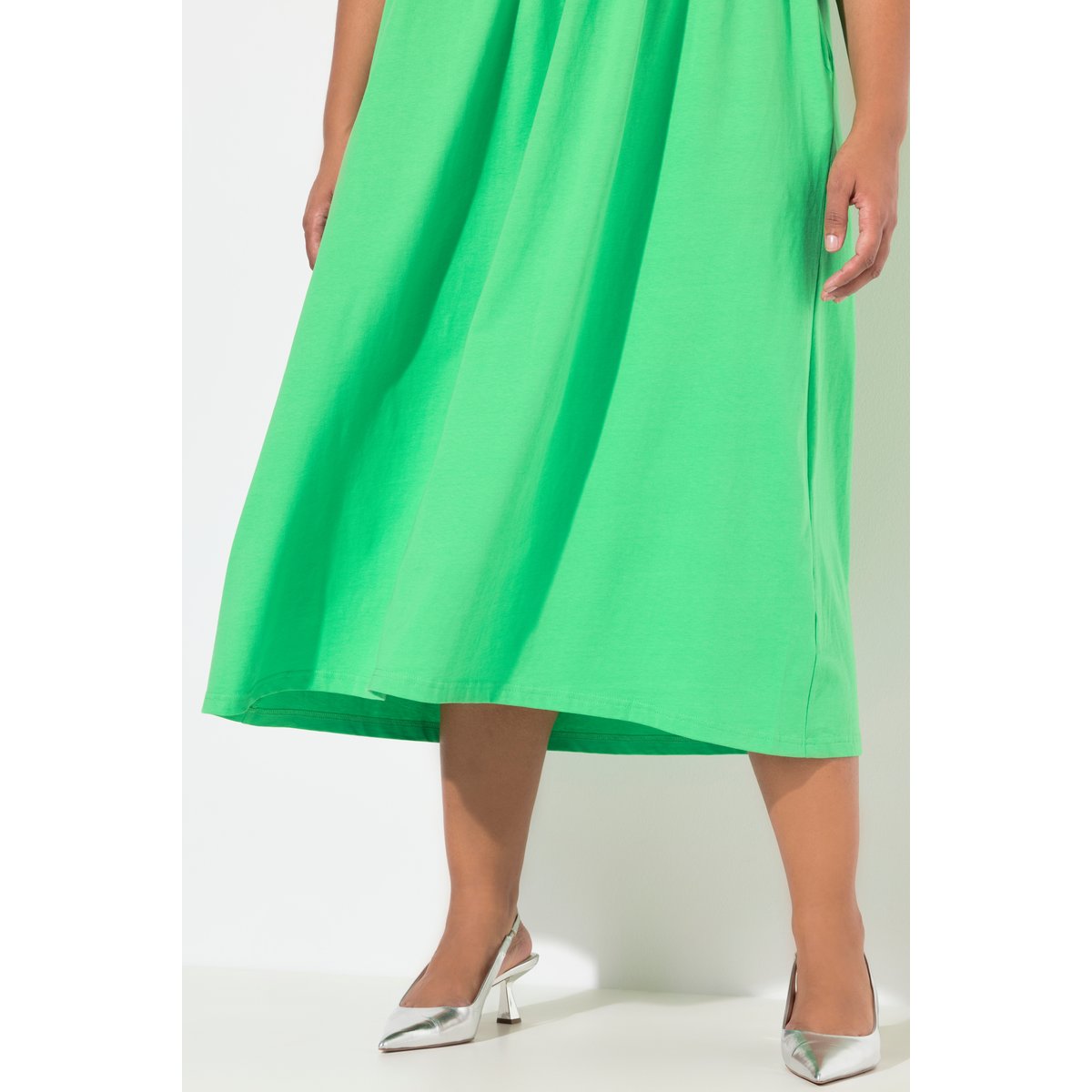 Robe maxi coupe évasée, poches menthe verte, ULLA POPKEN