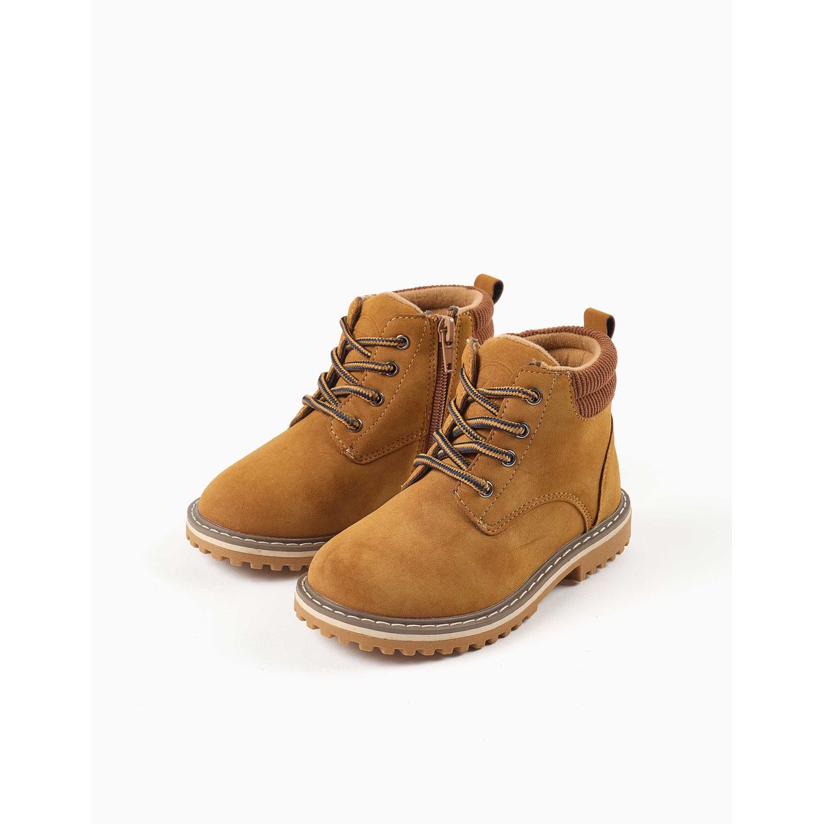 Bottes de montagne en suédine avec lacets marrón, ZIPPY