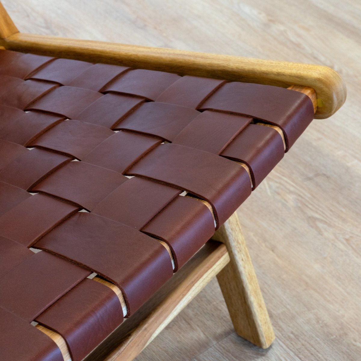 Fauteuil en teck et cuir - KUNA marron, MAISON PAVANE