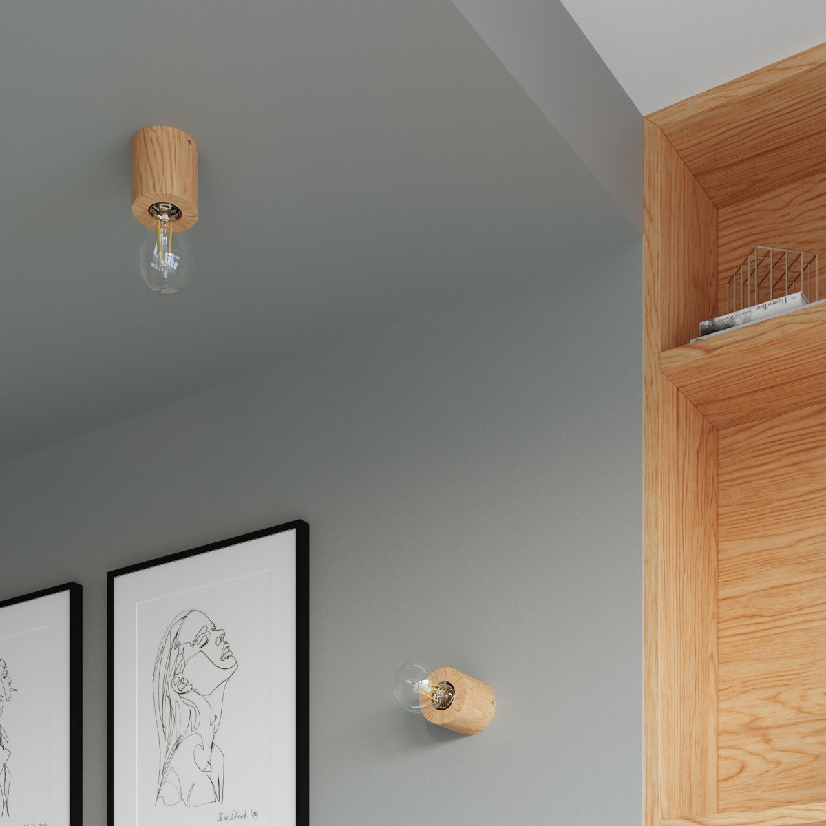 Lampe à poser Bois Bois Naturel E27 1 Salgado marron, EDEN
