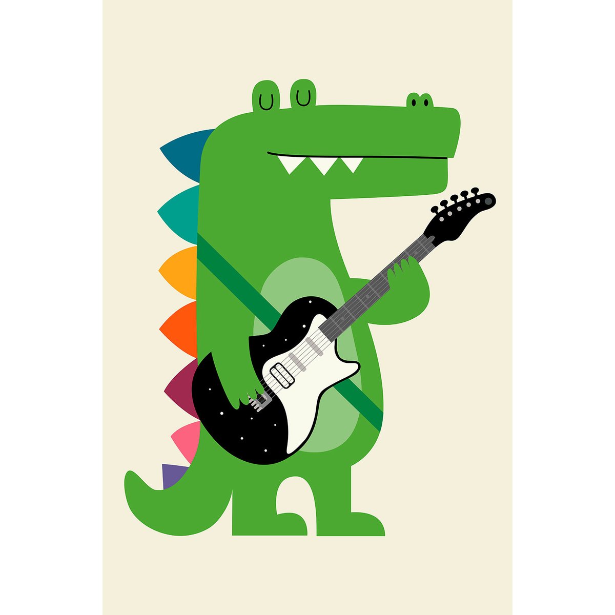 Tableau enfant rock croco toile imprimée, HEXOA
