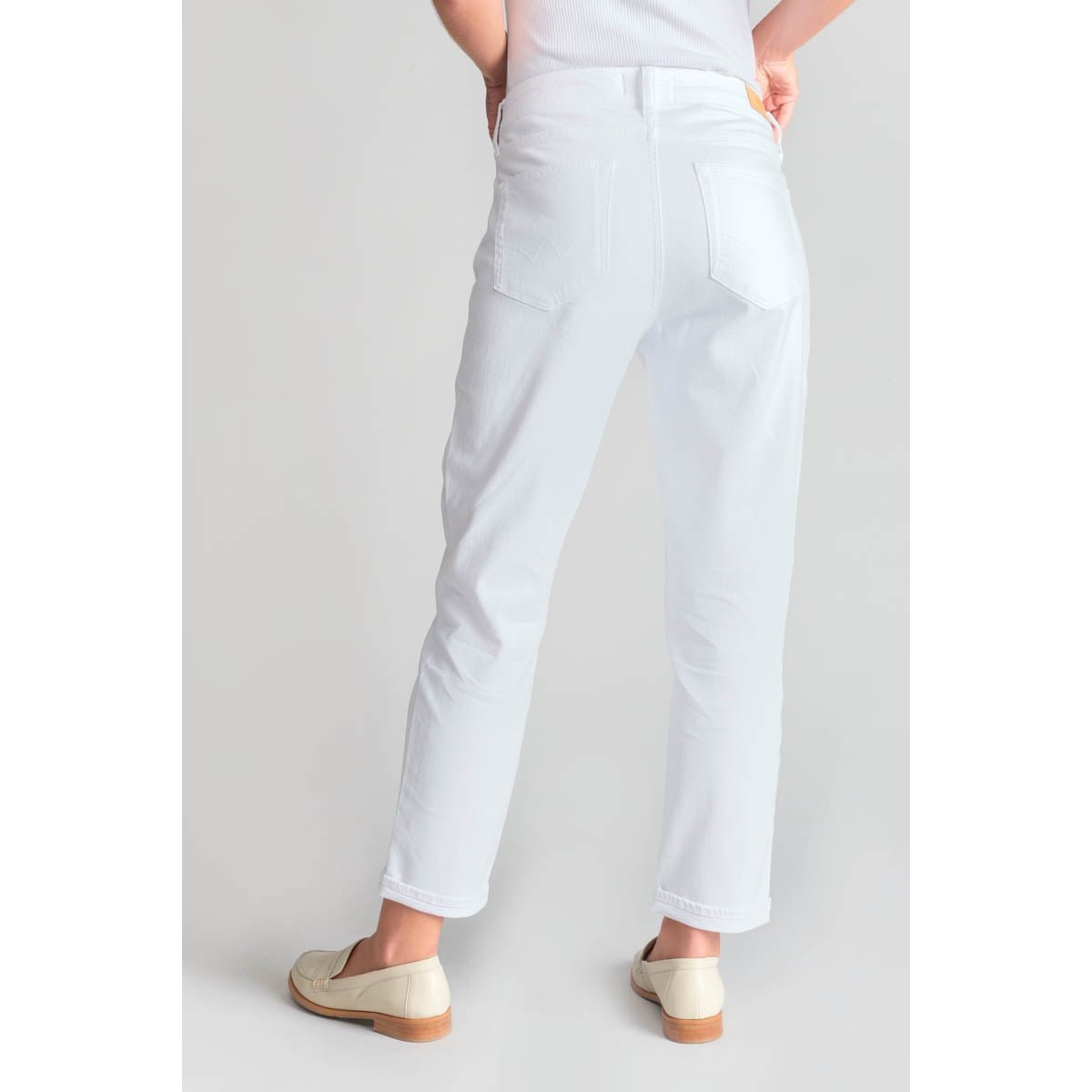 Jeans loose, large 400/60 girlfriend , 7/8ème white, LE TEMPS DES CERISES