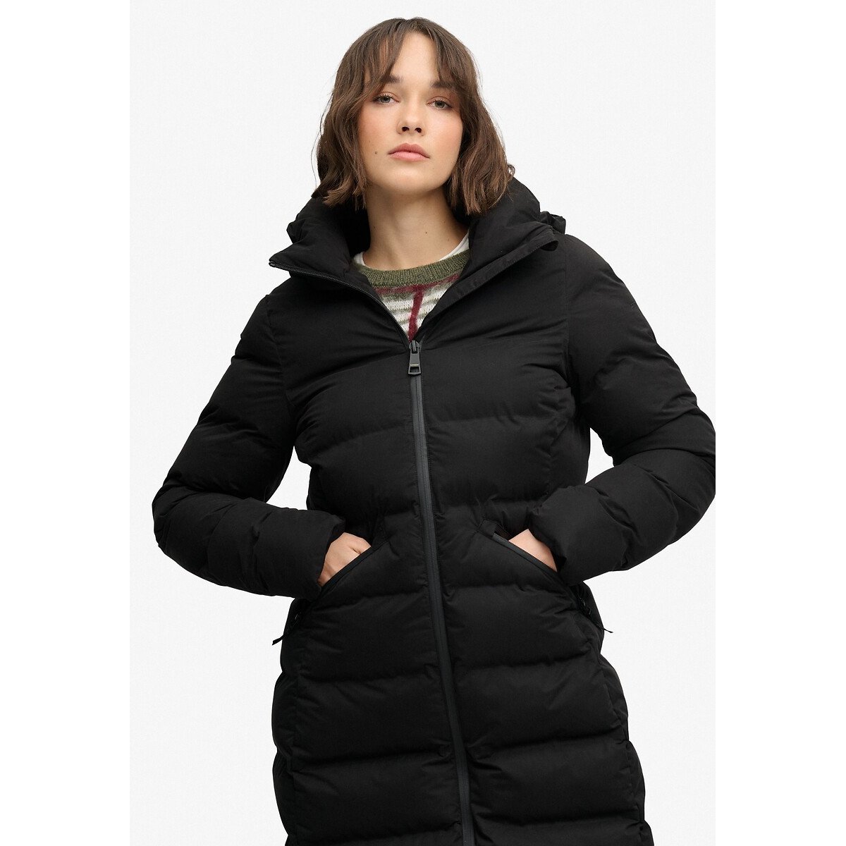 Veste Longue Microfibre City noir, SUPERDRY