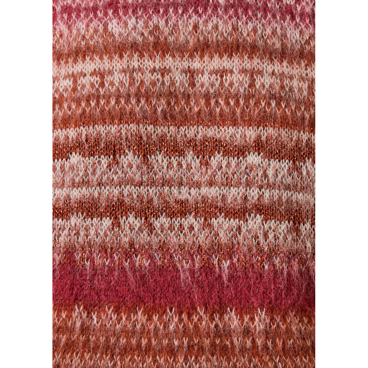 Pull manches longues en jacquard col rond brique, LA FEE MARABOUTEE