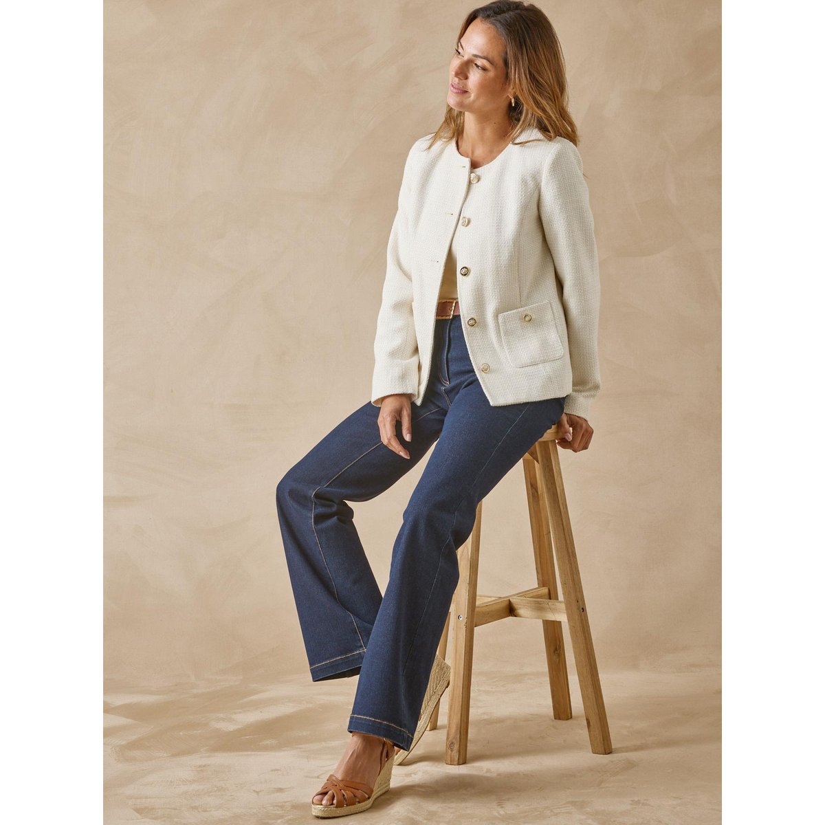 Veste cérémonie encolure ronde ecru, DAXON