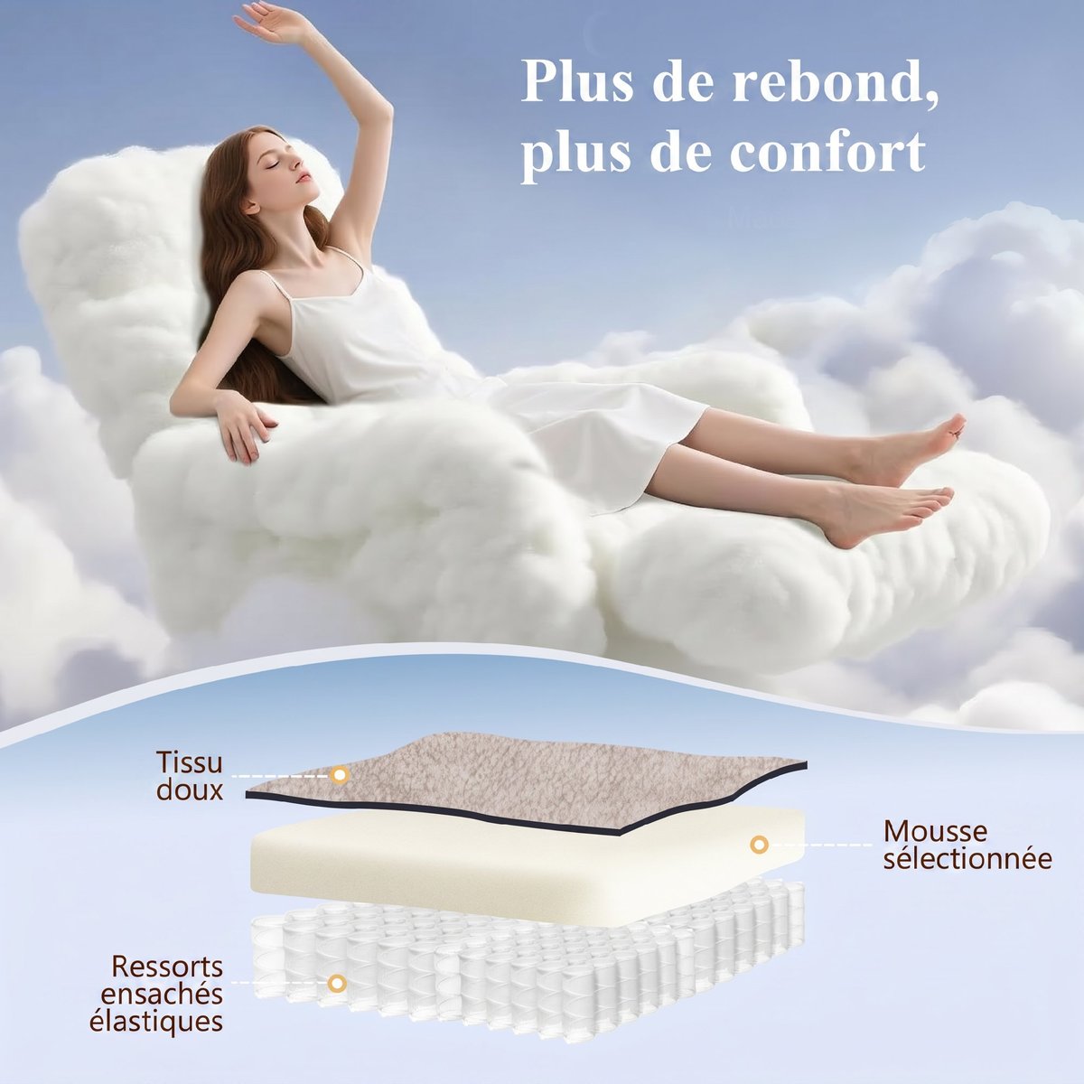 Fauteuil releveur multifonctionnel Velours beige, HOMCOM
