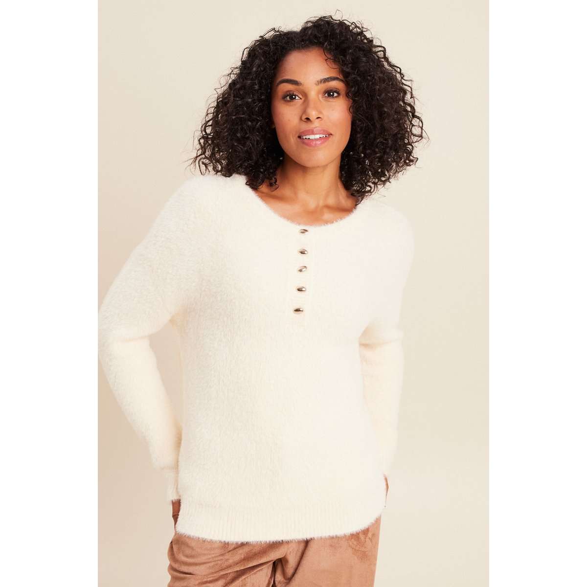 Pull col tunisien ivoire, BREAL