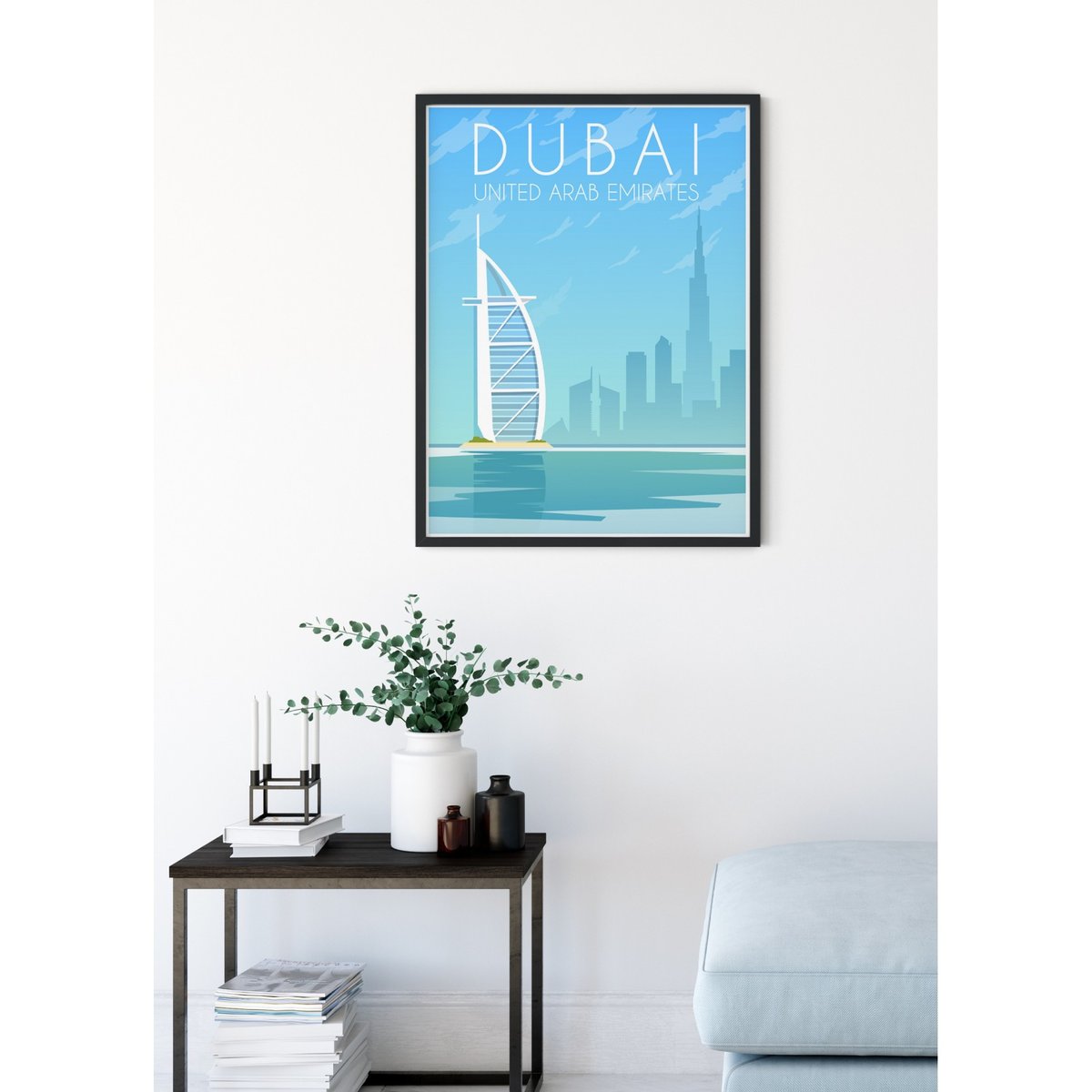 Affiche Dubaï blanc, L'AFFICHERIE