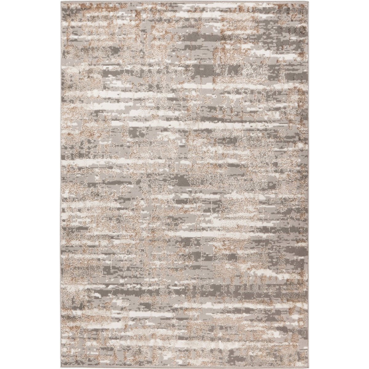 Tapis rectangulaire à poil court gris clair nuancé beige et blanc, ARTE ESPINA