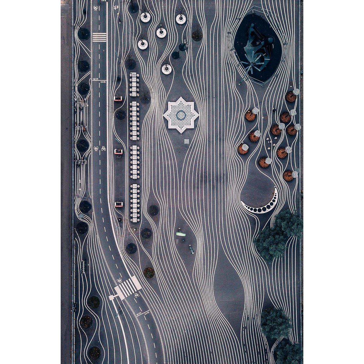Tableau drône espace temps tableau alu dibond, HEXOA