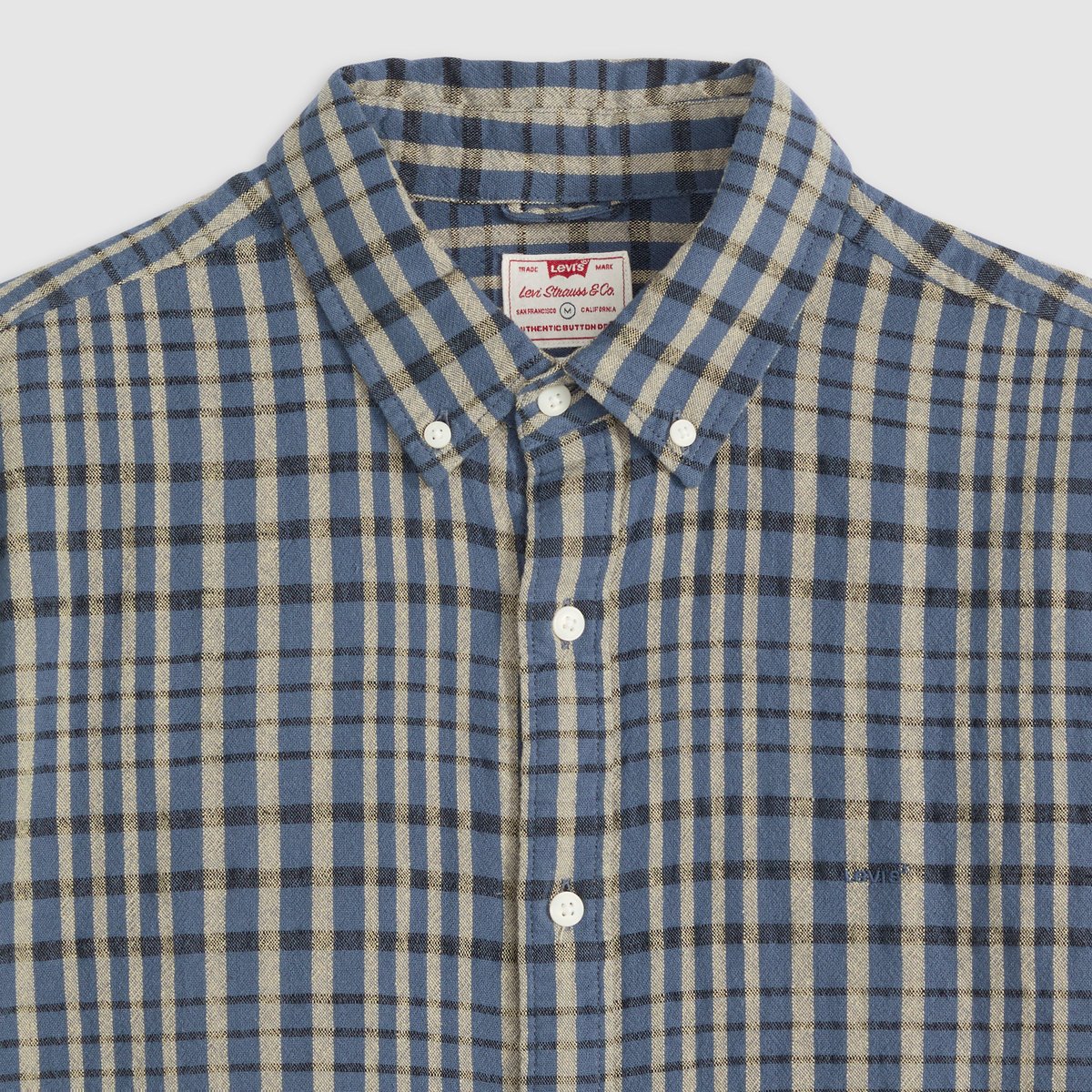 Chemise manche courte Authentic bleu - kesey plaid vintage indigo, LEVI'S