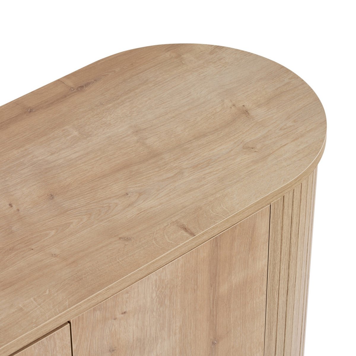 Buffet 4 portes aux bords arrondis en bois L180cm- PAZAR bois clair, DRAWER
