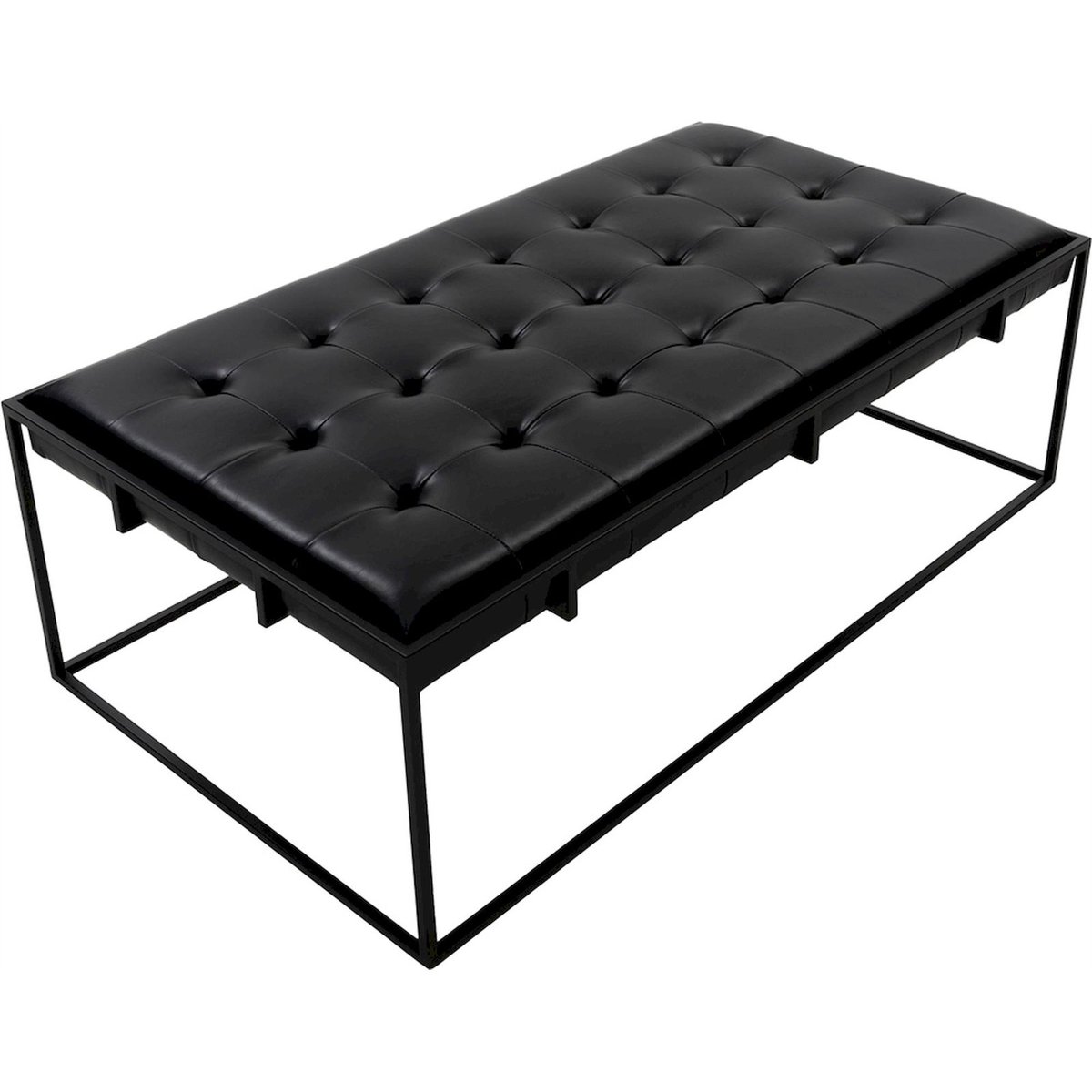 Banc capitonné en métal noir, RECOLLECTION
