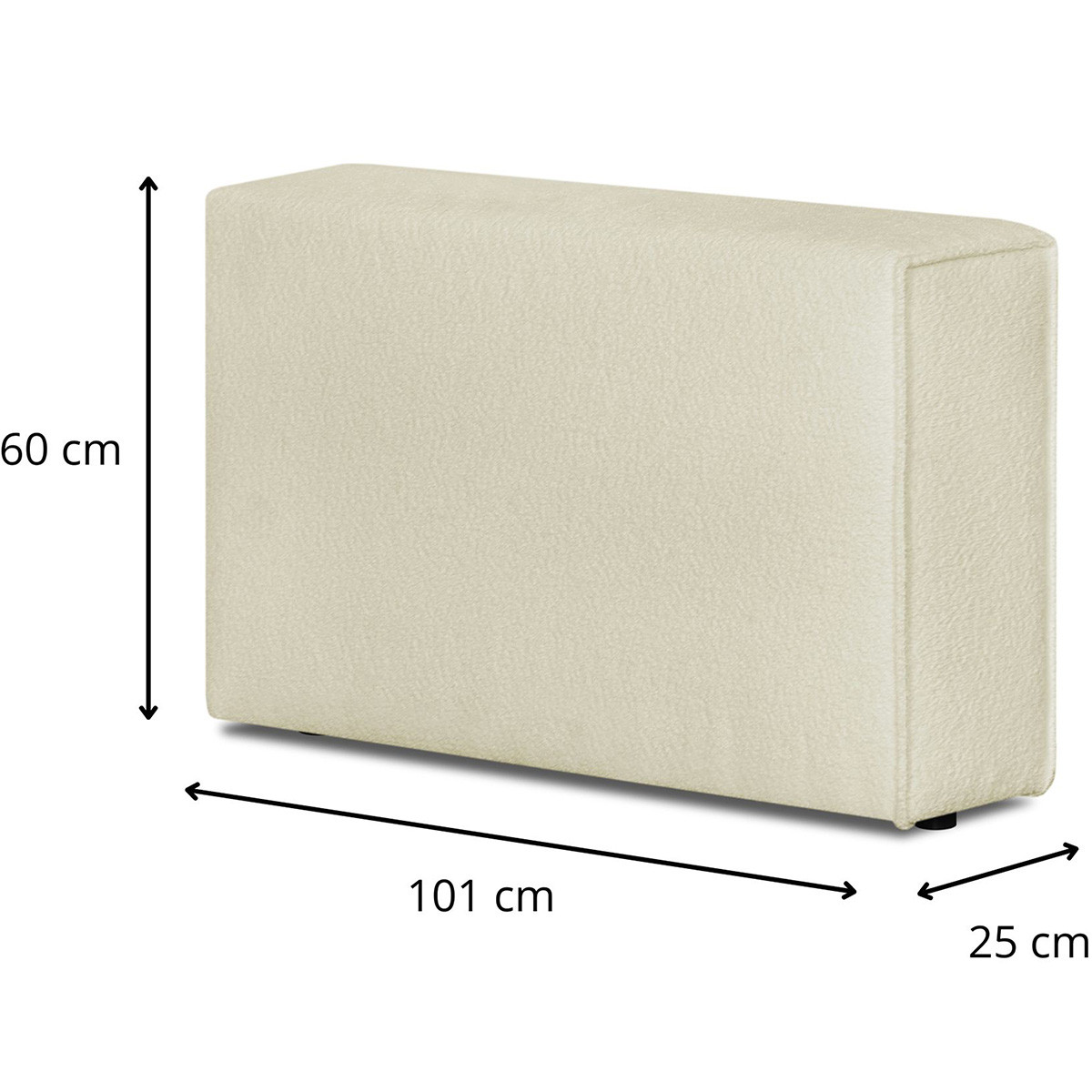 Accoudoir gauche pour canapé modulable en tissu bouclé - HARPER MOD ecru, HOMIFAB