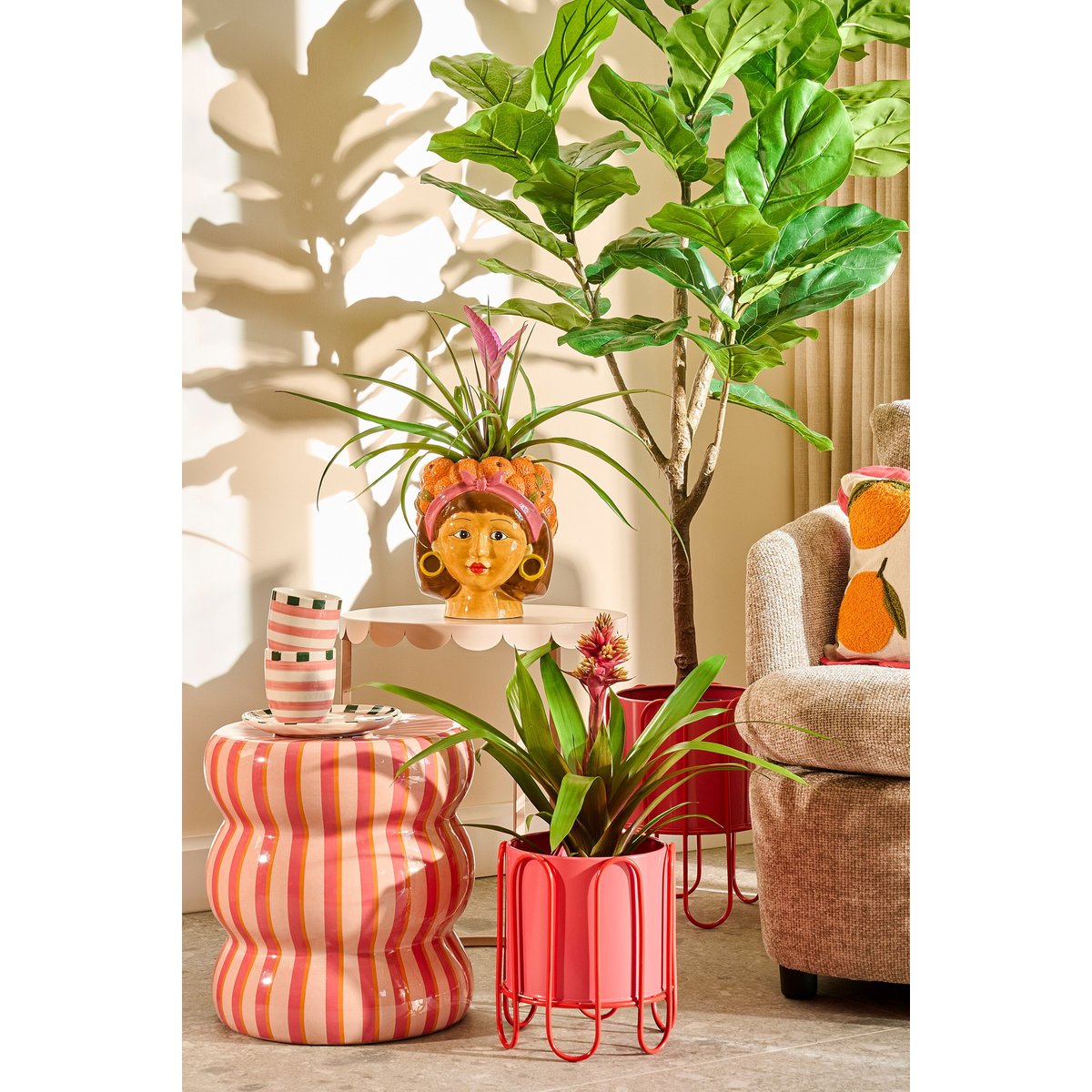 Cache-pot DIONE rose, MICA DECORATIONS