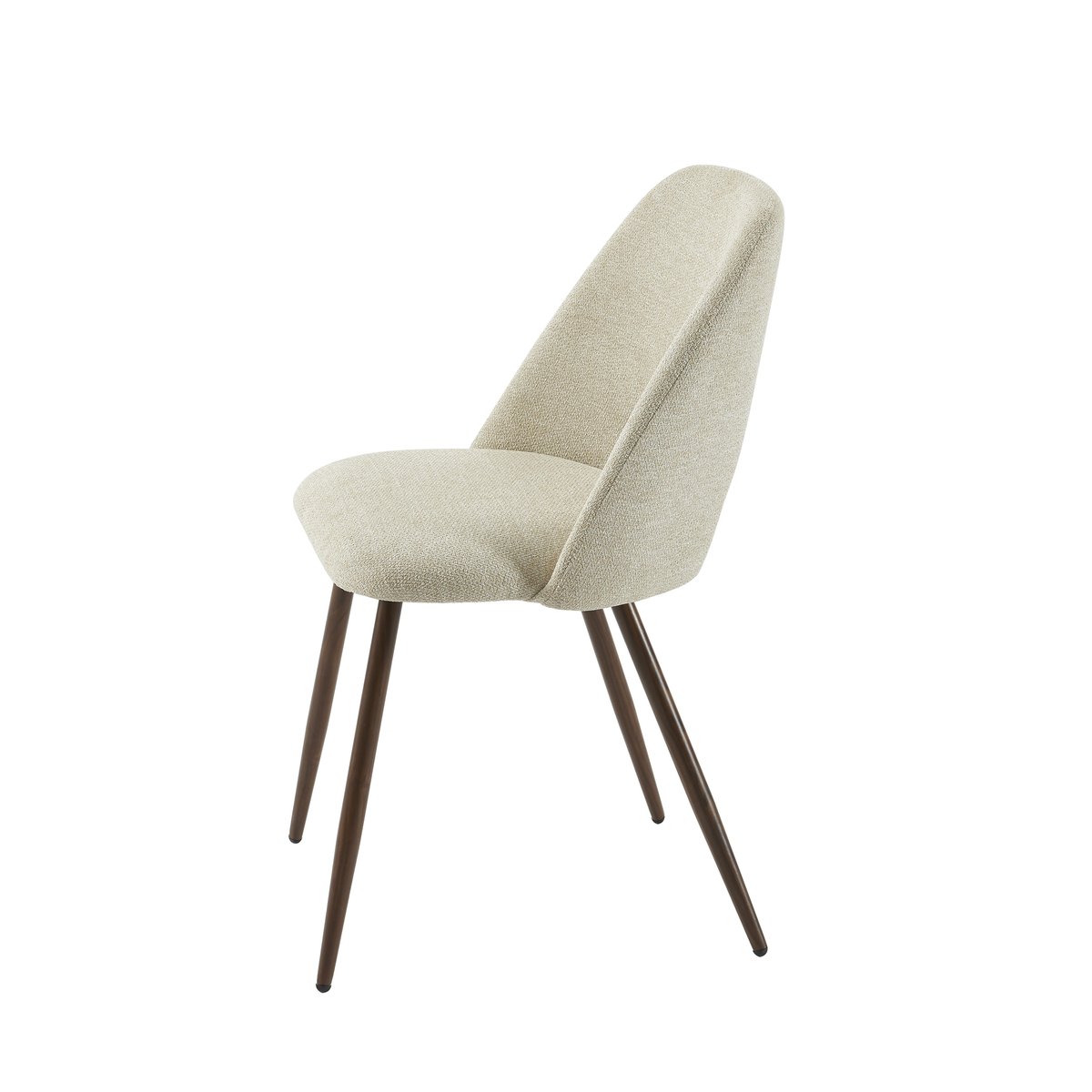 Chaises tissu pieds (lot de 2)  ELISABETH beige, BAÏTA